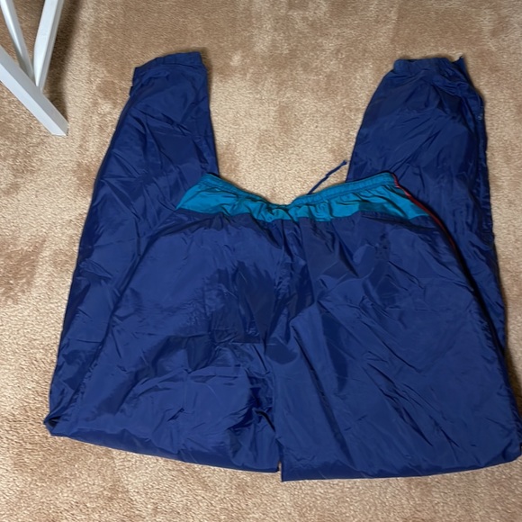 Vintage Nike Navy Blue Swoosh Lined Windbreaker Track Pants Tapered Leg L - Picture 6 of 6